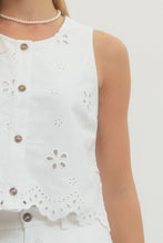 Load image into Gallery viewer, Daisy Pearl Eyelet Top
