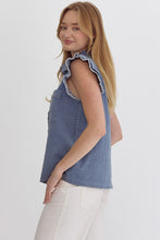 Load image into Gallery viewer, Denim frill top
