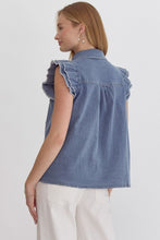 Load image into Gallery viewer, Denim frill top
