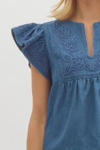 Load image into Gallery viewer, Fleur de Denim Top
