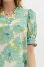 Load image into Gallery viewer, Mint Floral Top
