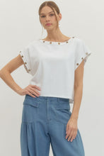 Load image into Gallery viewer, Ivory Rivet Top
