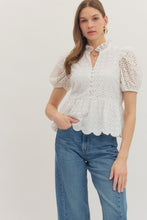 Load image into Gallery viewer, Blanc Eyelet Top
