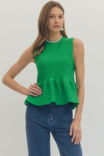 Load image into Gallery viewer, Verde Peplum Knit Top

