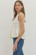 Load image into Gallery viewer, Ivory Pulse Peplum Top
