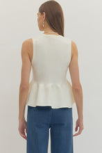 Load image into Gallery viewer, Ivory Pulse Peplum Top
