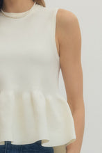 Load image into Gallery viewer, Ivory Pulse Peplum Top
