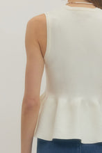 Load image into Gallery viewer, Ivory Pulse Peplum Top
