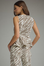 Load image into Gallery viewer, Wild Zebra Peplum Top
