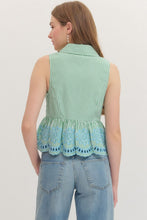 Load image into Gallery viewer, Greenline Eyelet Top
