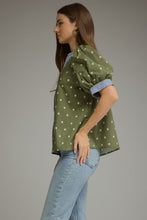 Load image into Gallery viewer, Olive Polka Pop Top
