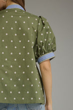 Load image into Gallery viewer, Olive Polka Pop Top
