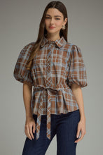 Load image into Gallery viewer, Blue Choco Plaid Top
