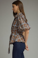 Load image into Gallery viewer, Blue Choco Plaid Top
