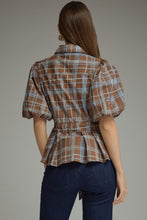Load image into Gallery viewer, Blue Choco Plaid Top

