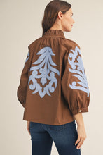 Load image into Gallery viewer, Brown Baroque Top
